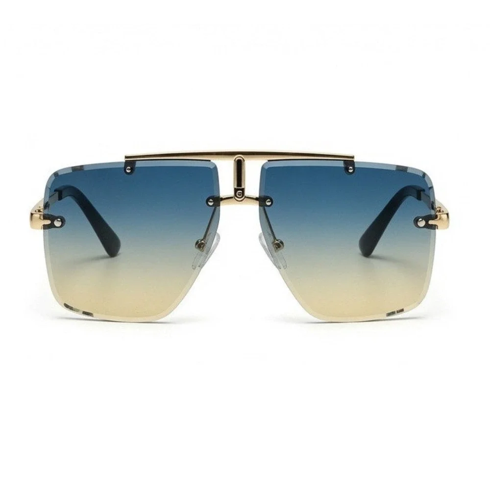 Fashion Square Pilot Sunglasses Designer Mens Driving Outdoor Rimless Shades New